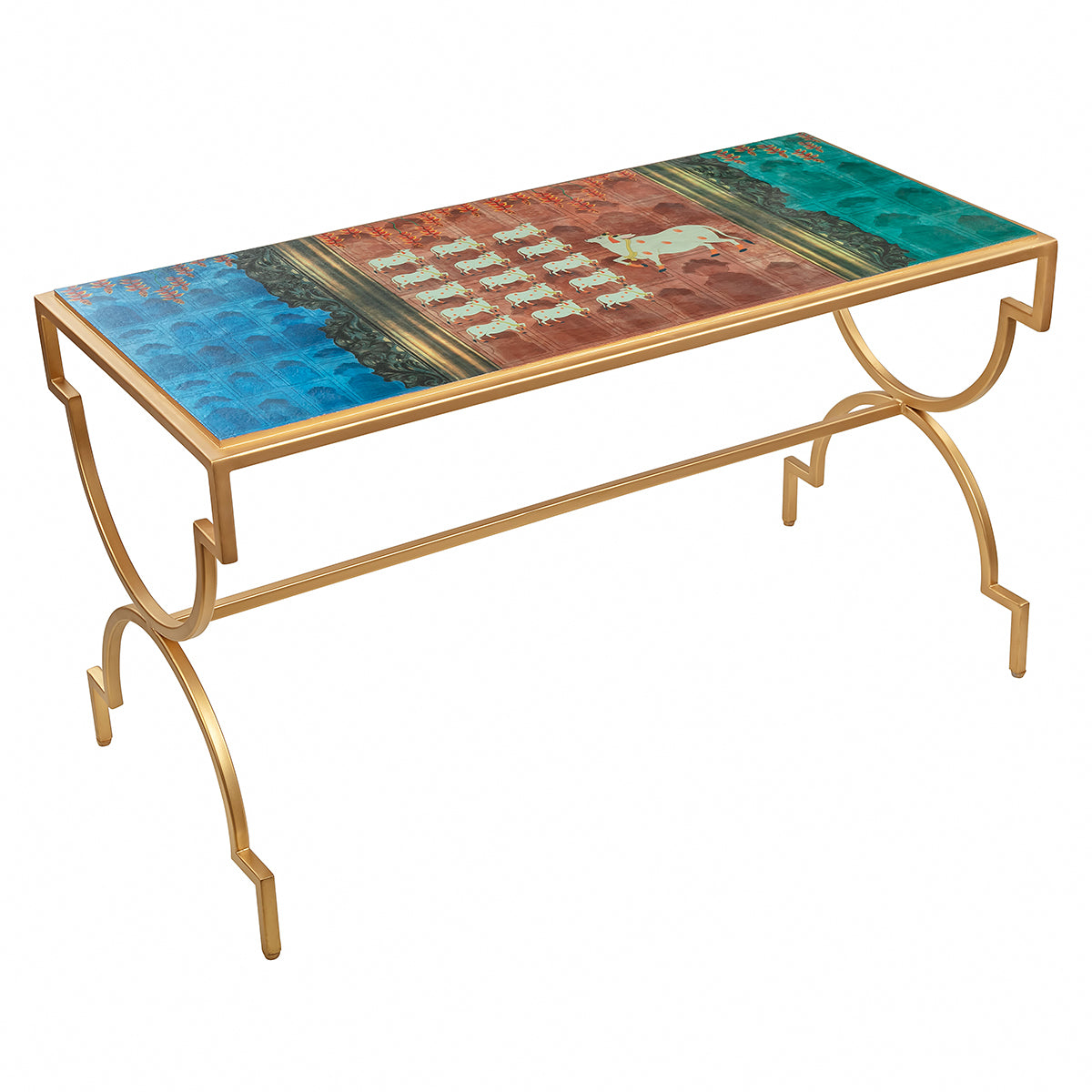 Pichwai Tile Long Table - Artychoke