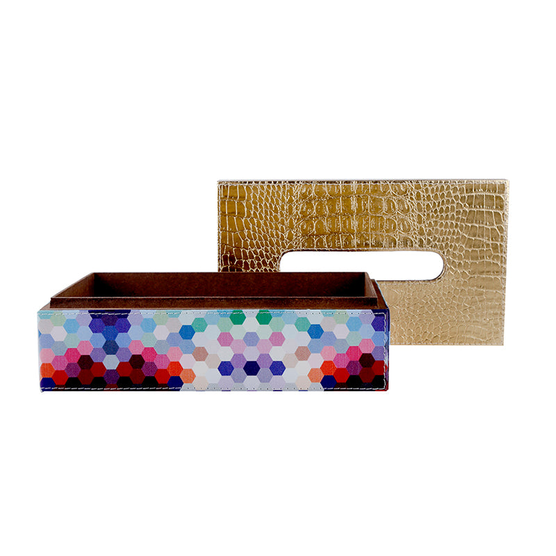 Buy Vegan Leather Happy Hexa Tissue Box