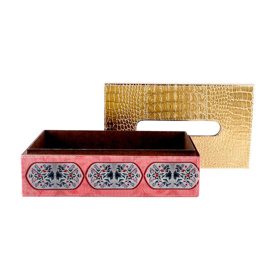Buy Mughal Motif Festive gold top Tissue Box