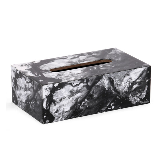 Marble Monochrome Glossy Tissue Box - Artychoke