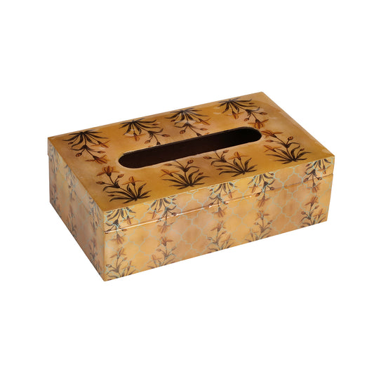 Yellow Motif Glossy Tissue Box - Artychoke