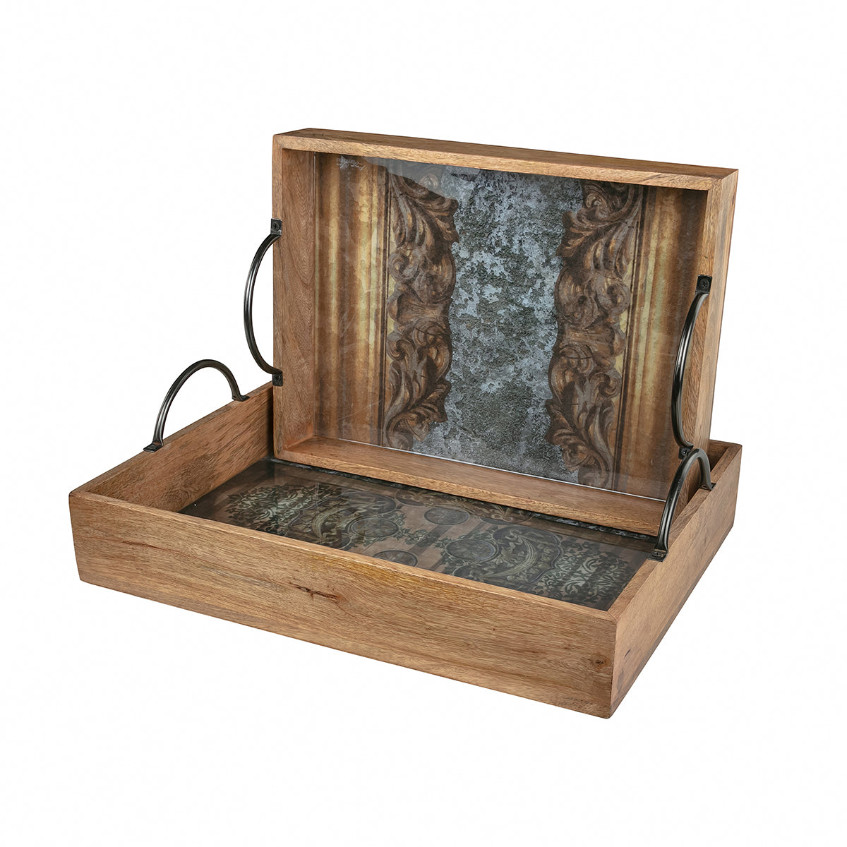 Carved Cement Crate Trays