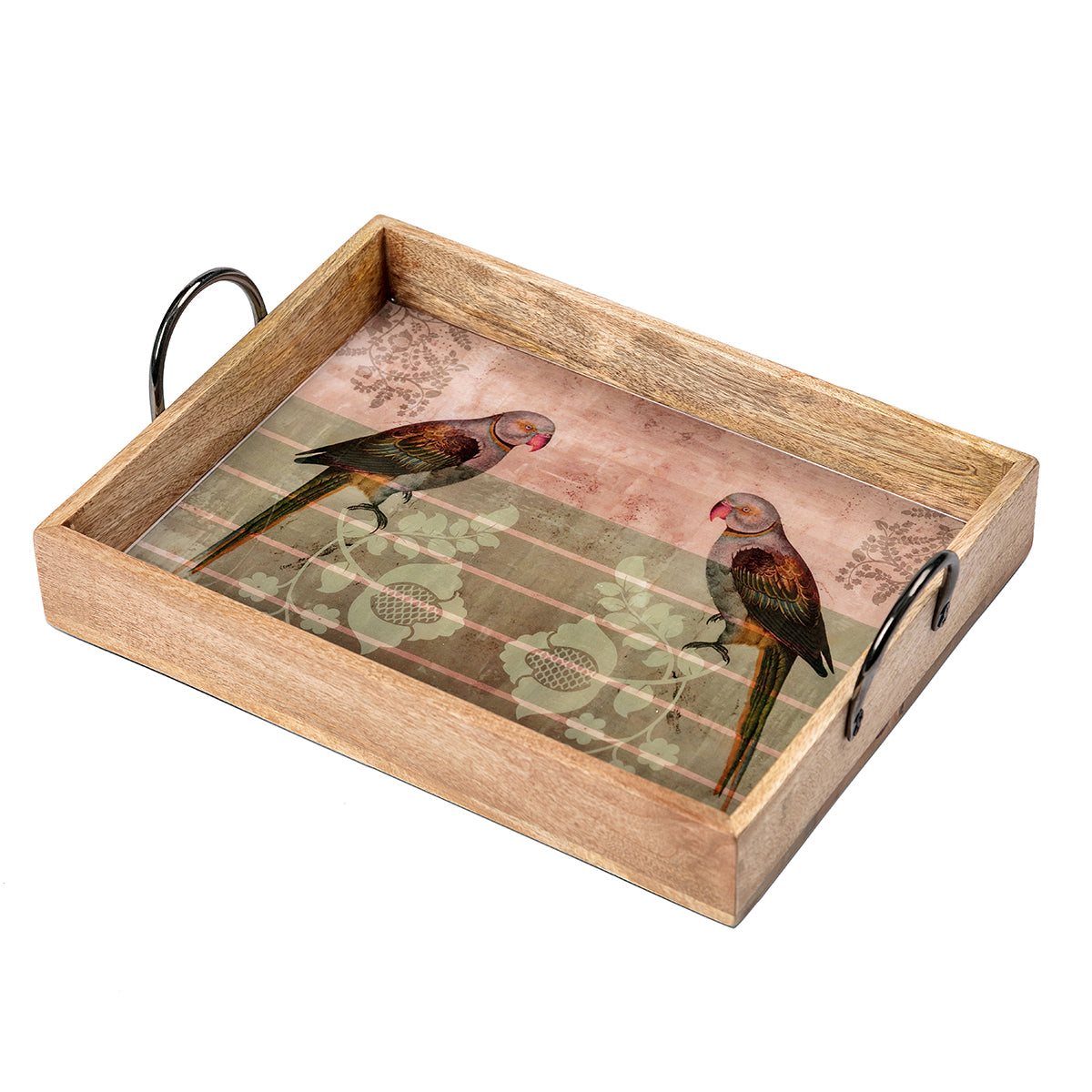 Parrot Crate Wooden With Metal Handles Trays