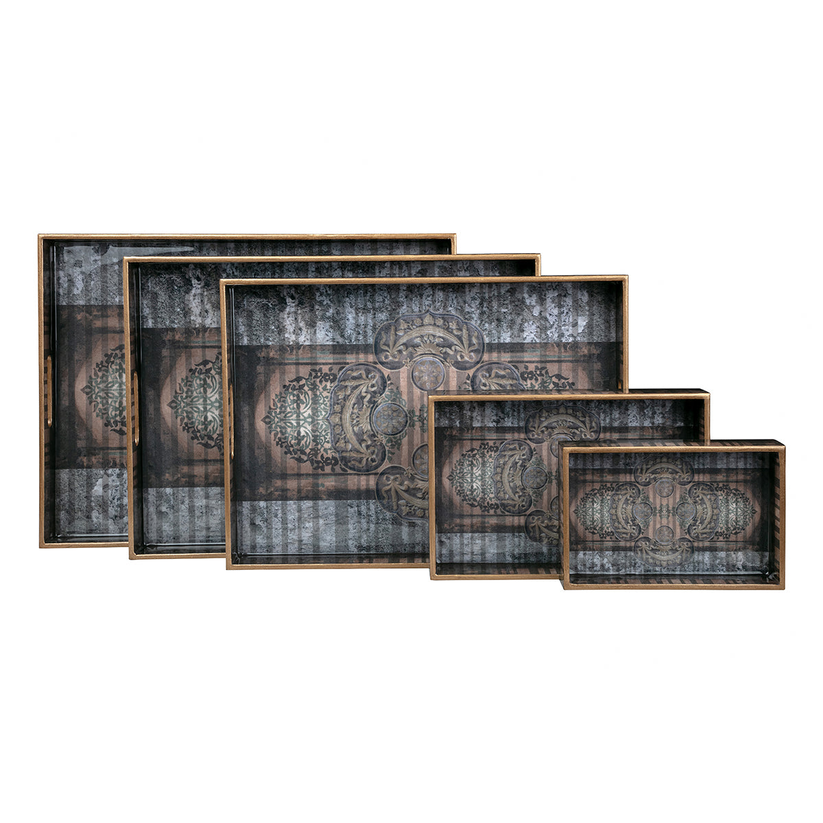 Hand painting Antique Motif Wooden Trays