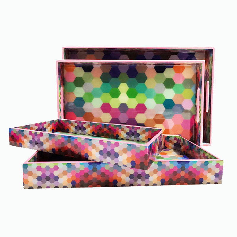 Buy Happy Hexa Trays (Set of 4)