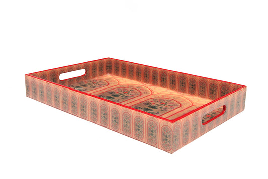 Mughal Motif Wooden Tray - Artychoke