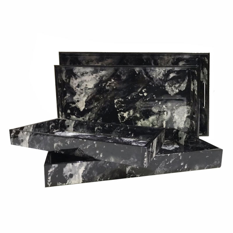 Heat Proof Marble Monochrome Wooden Tray