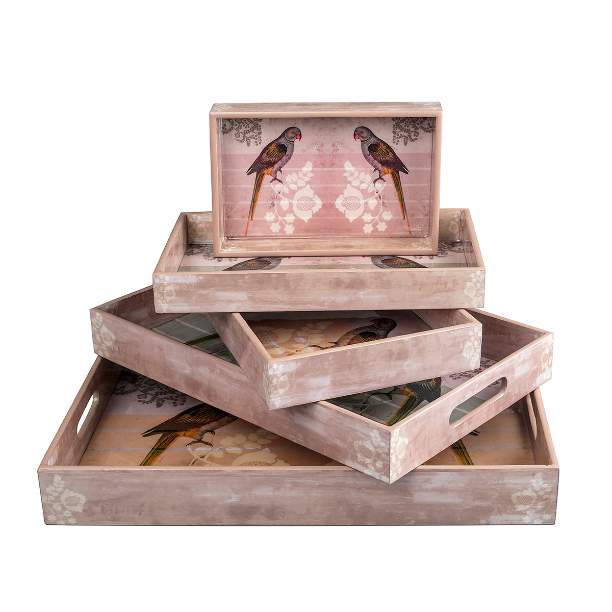 Buy Parrot Wooden Trays (Set of 5)
