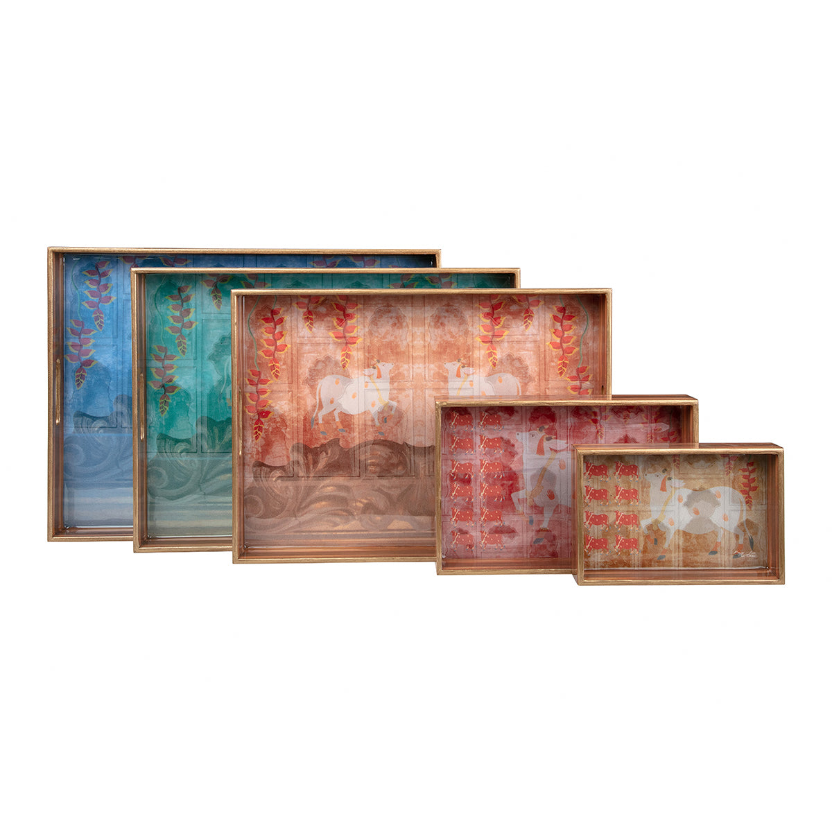 Pichwai Trays (Set of 5) - Artychoke