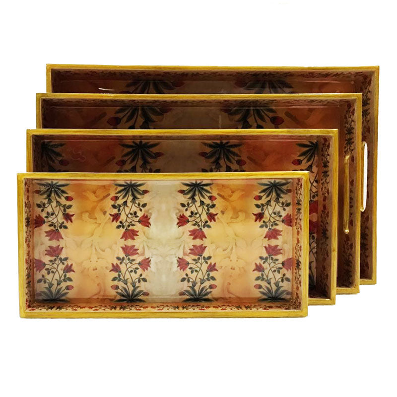 Red Motif Trays