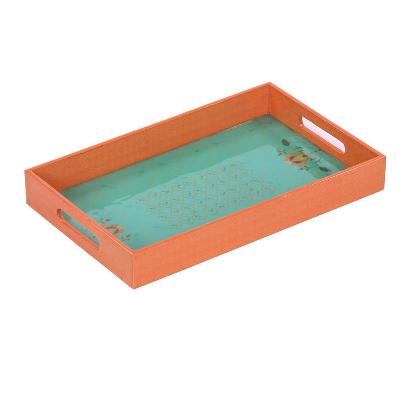 Buy Teal Orange Tray (Set of 4)