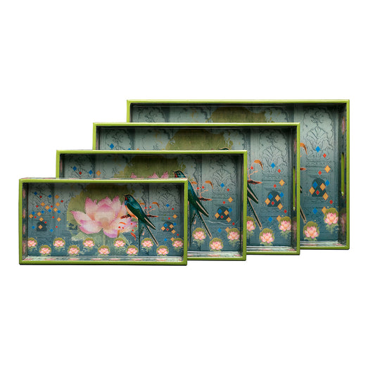 Vintage Bird Wooden Tray - Artychoke