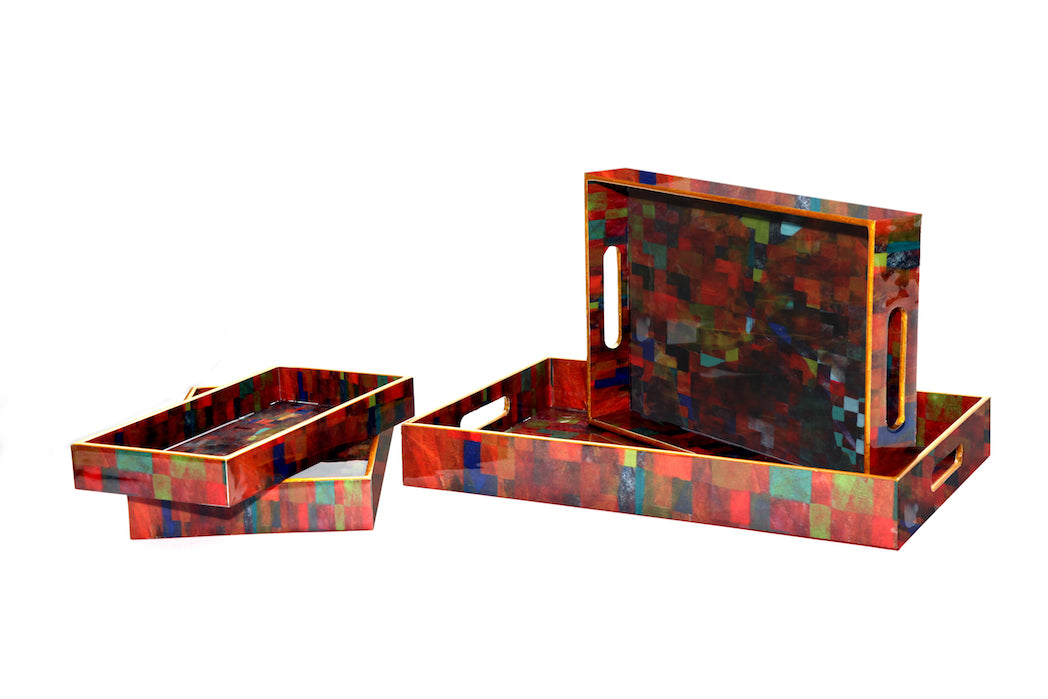 Wandering Wooden (Set Of 4) Trays