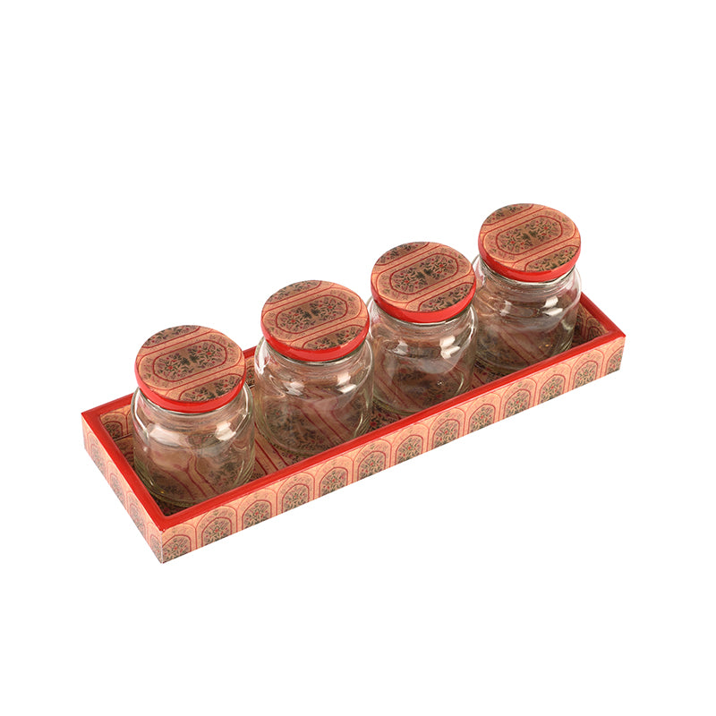 Mughal Motif Jar and Tray Set