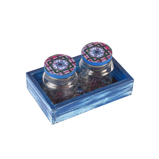 Royal Blue Two Jar And Tray Set - Artychoke