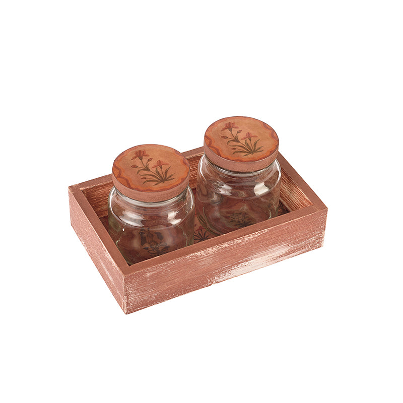 Rustica Two Jar & Tray Set - Artychoke