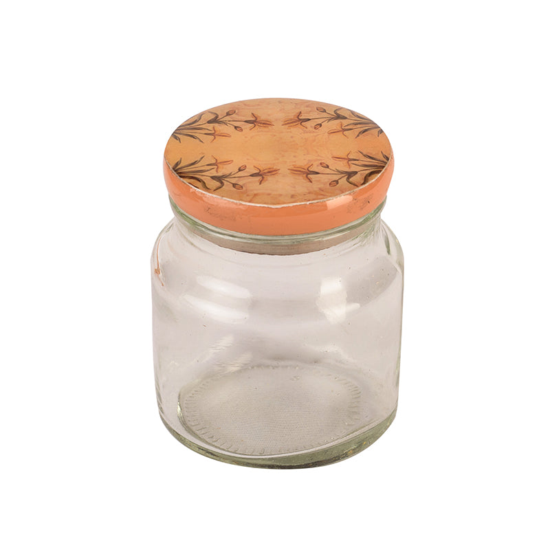 Sepia Motif Glass Jar
