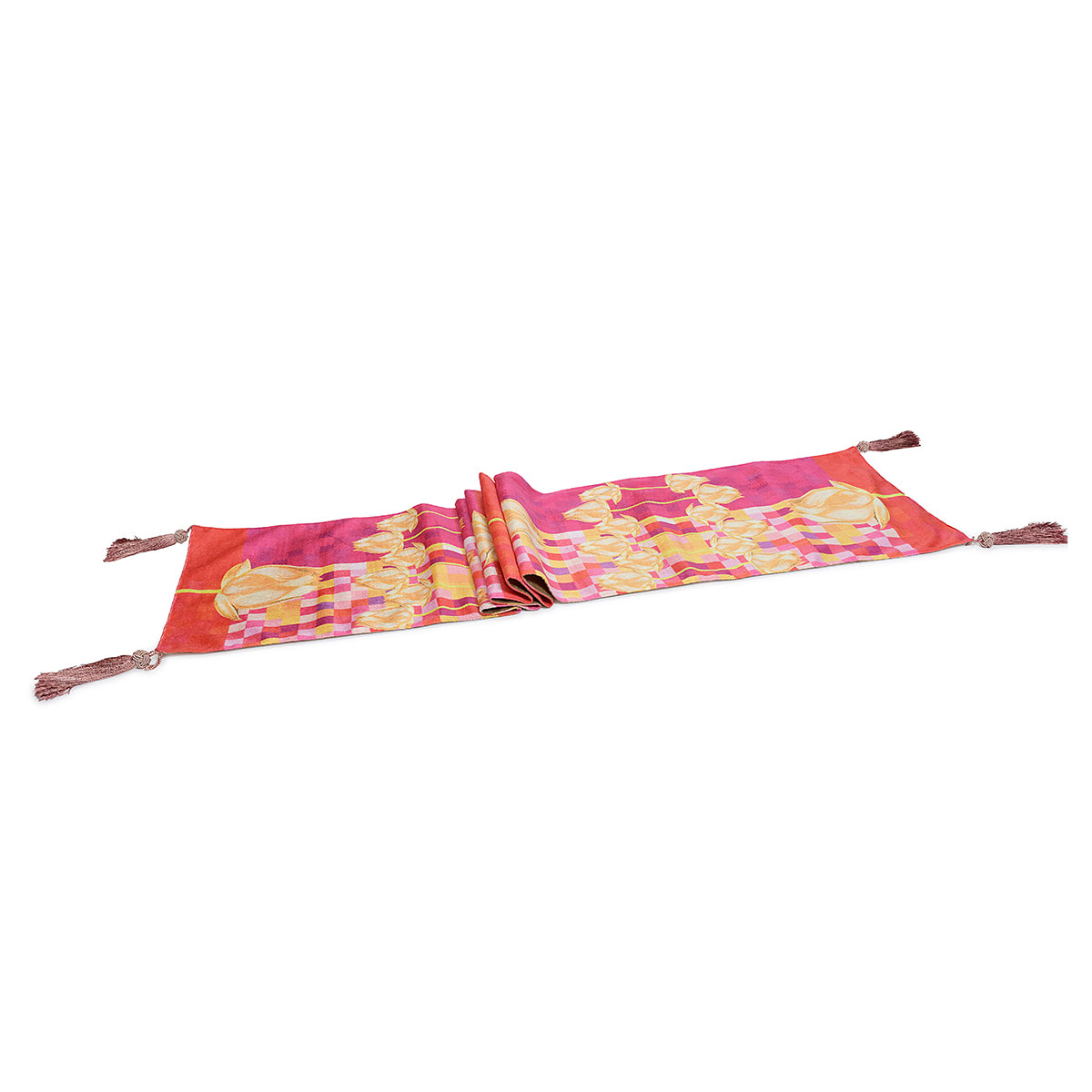 Fluer Red Table Luxurious Velvet Runner