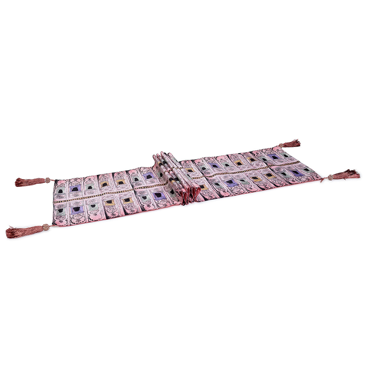 Buy Jharoka Pink Table Runner for a 6-8 seater