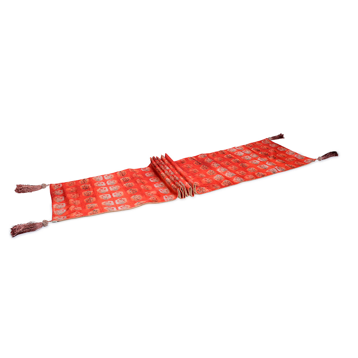 Buy Rustica Red Table Runner with floral design