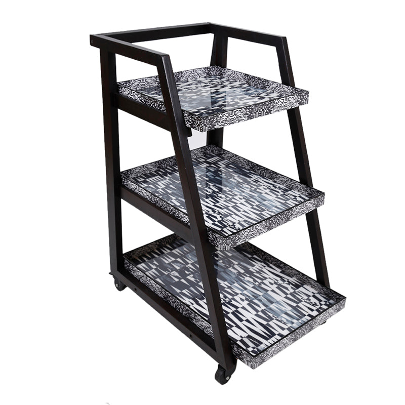 Horse Monochrome Three Tier Trolley - Artychoke