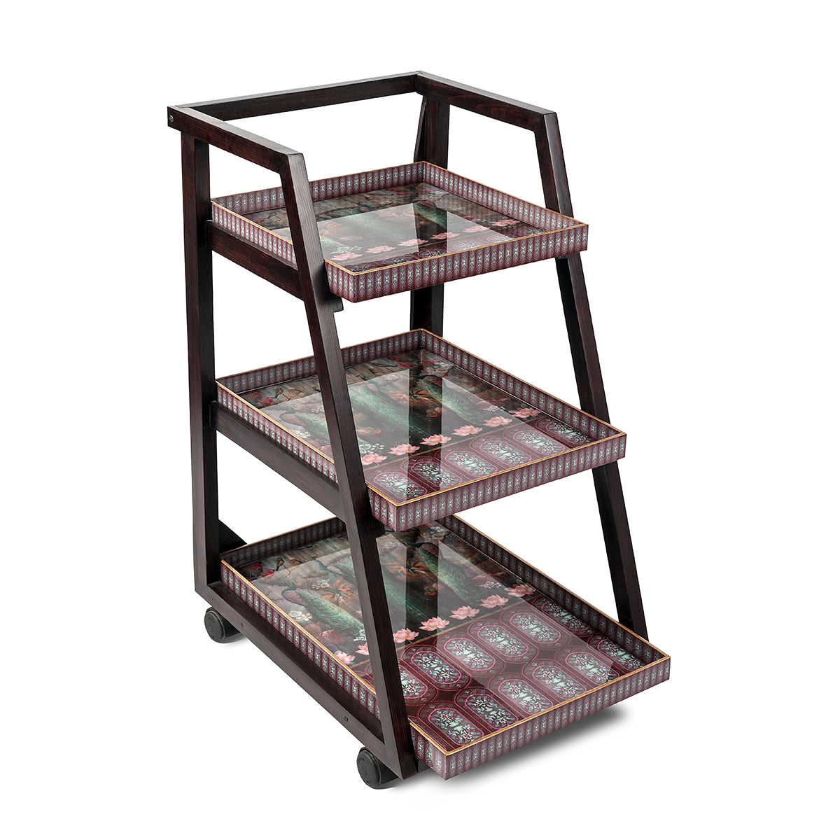 Peacock Lotus Three Tier Trolley - Artychoke