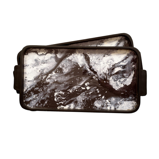 Marble Monochrome Oversized Wooden Tray - Artychoke