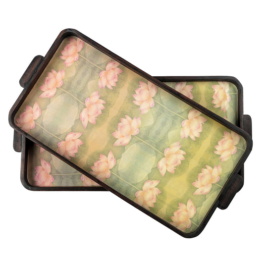 Soft Pastel Oversized Wooden Tray - Artychoke