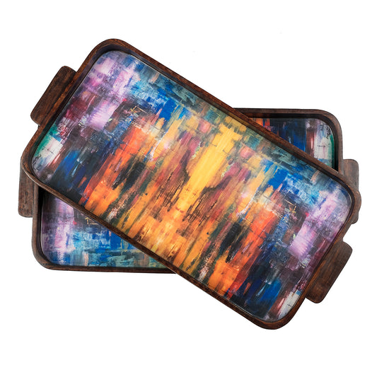 Universe Oversized Wooden Tray - Artychoke