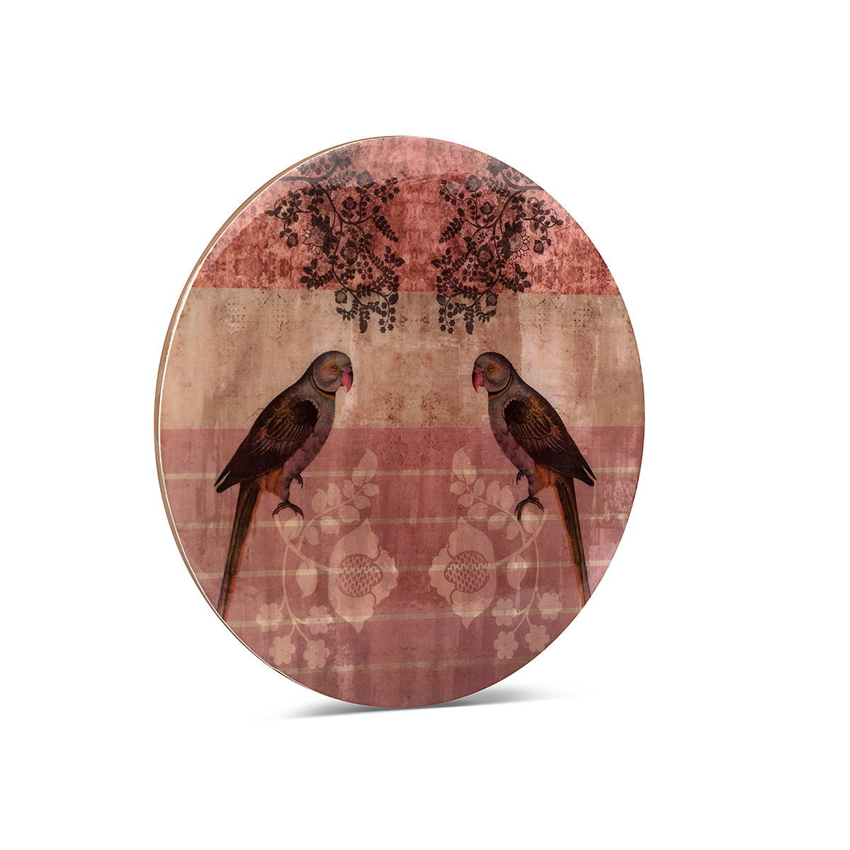 Pink peach Parrot Pink Round Trivets (Set of 2)