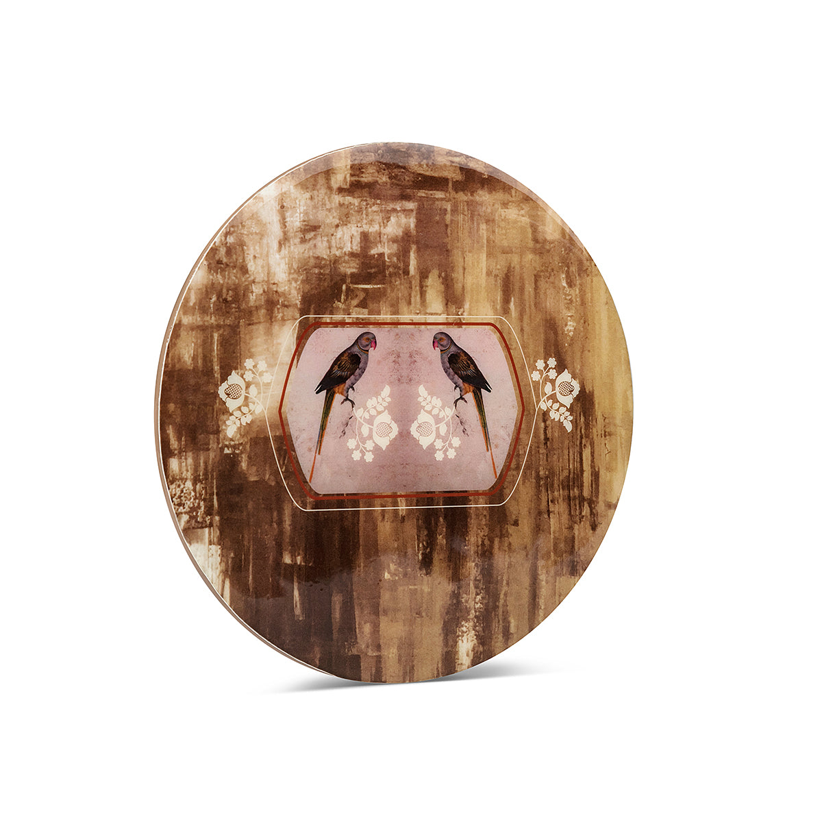 Wooden Parrot Boota Bronze Round Trivets