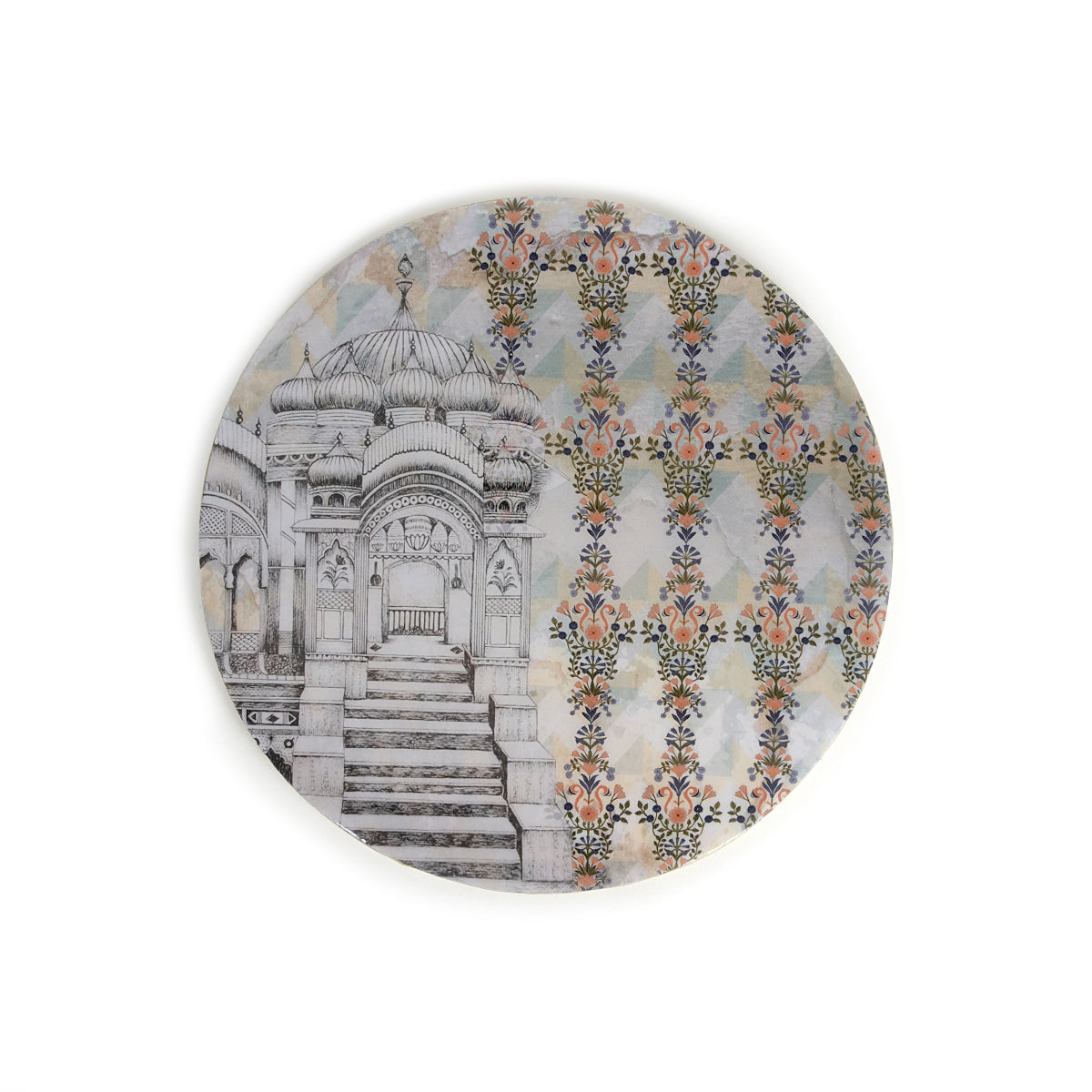 Haveli Rustic Pistachio Round Trivets Shades of subtle green and orange