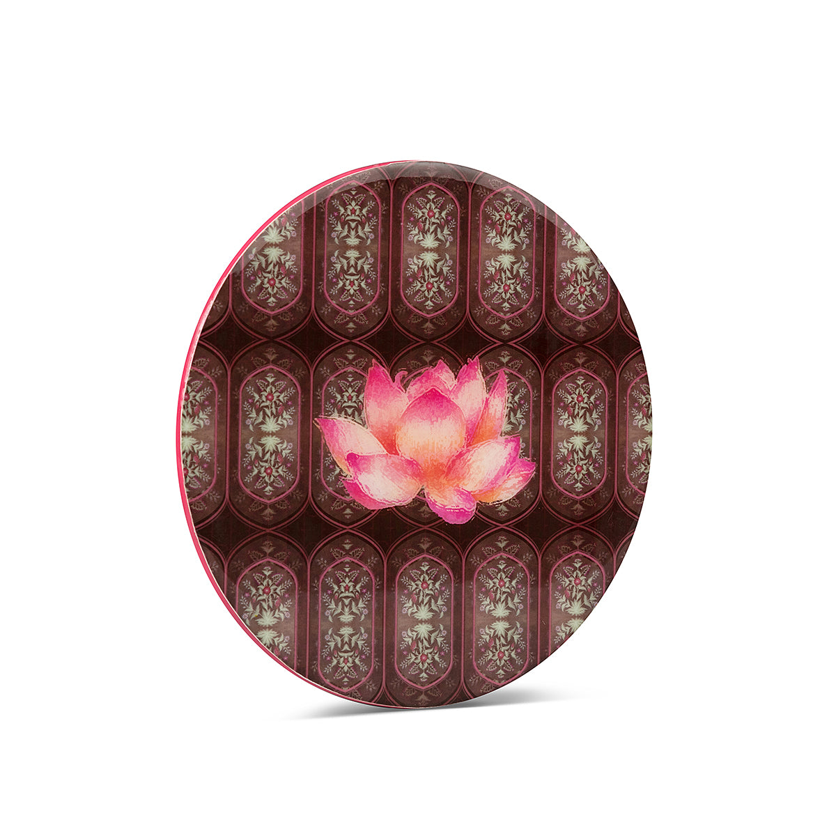 Shades of wine & pink Wine Lotus Round Trivets Set of 2