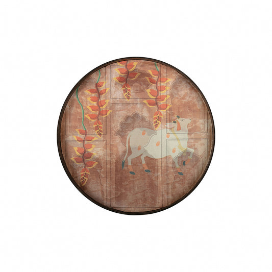 Pichwai Orange Wall Art - Artychoke