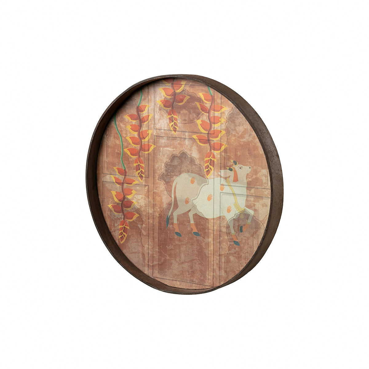 Nandi Pichwai Orange Wall Art
