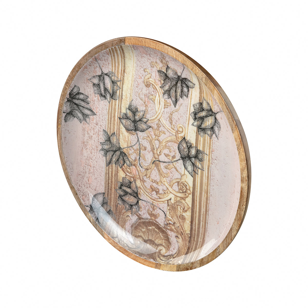 Antique Lotus Wooden Plates
