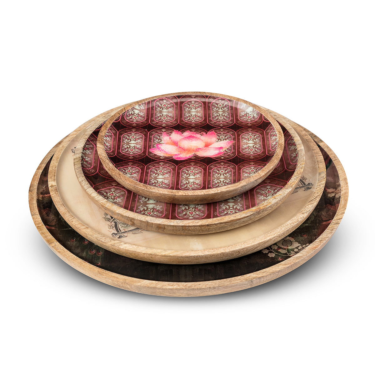 Aranyam Wooden Plates Set - Artychoke