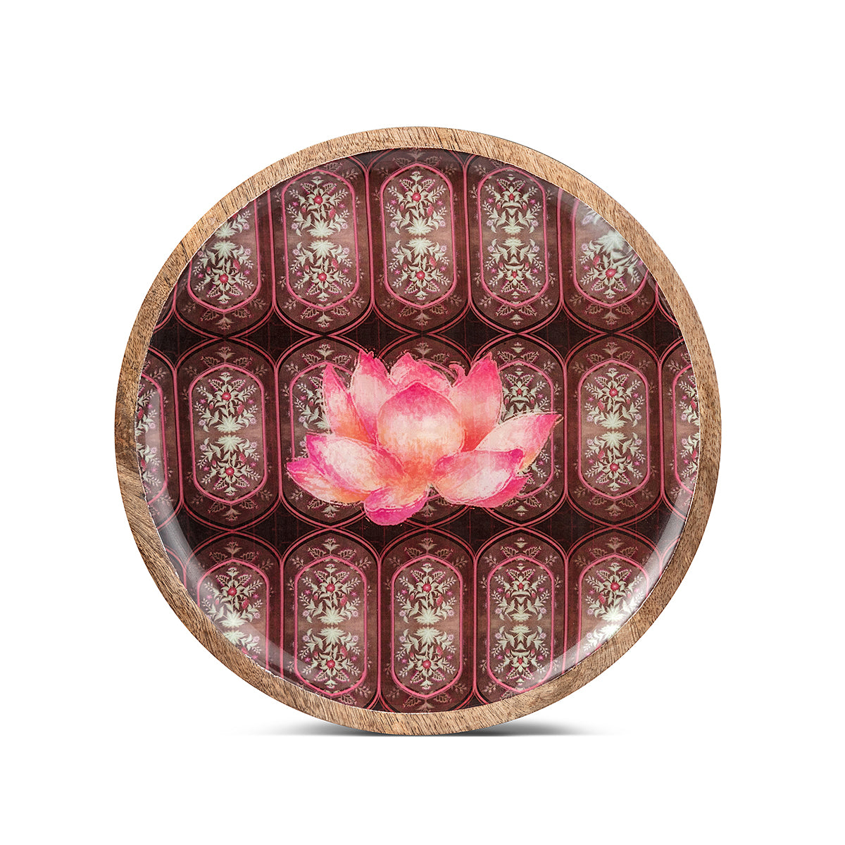 Buy Lotus Aranyam handcrafted Wooden Plates Set