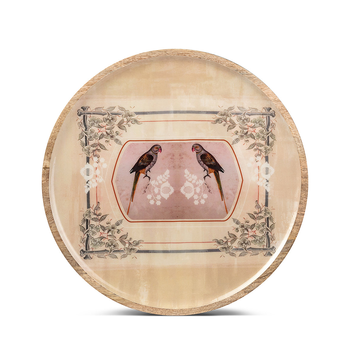 Parrot Boota Wooden Plate
