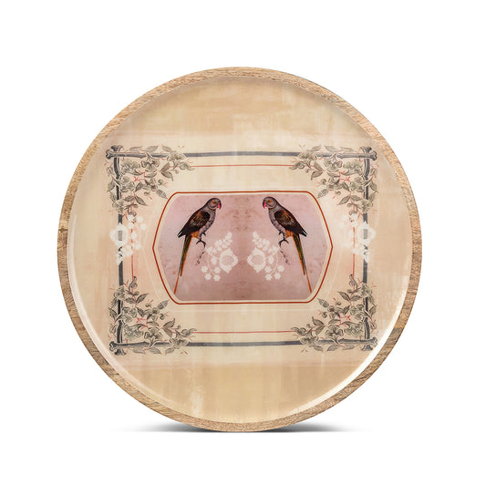 Parrot Boota Wooden Plate - Artychoke