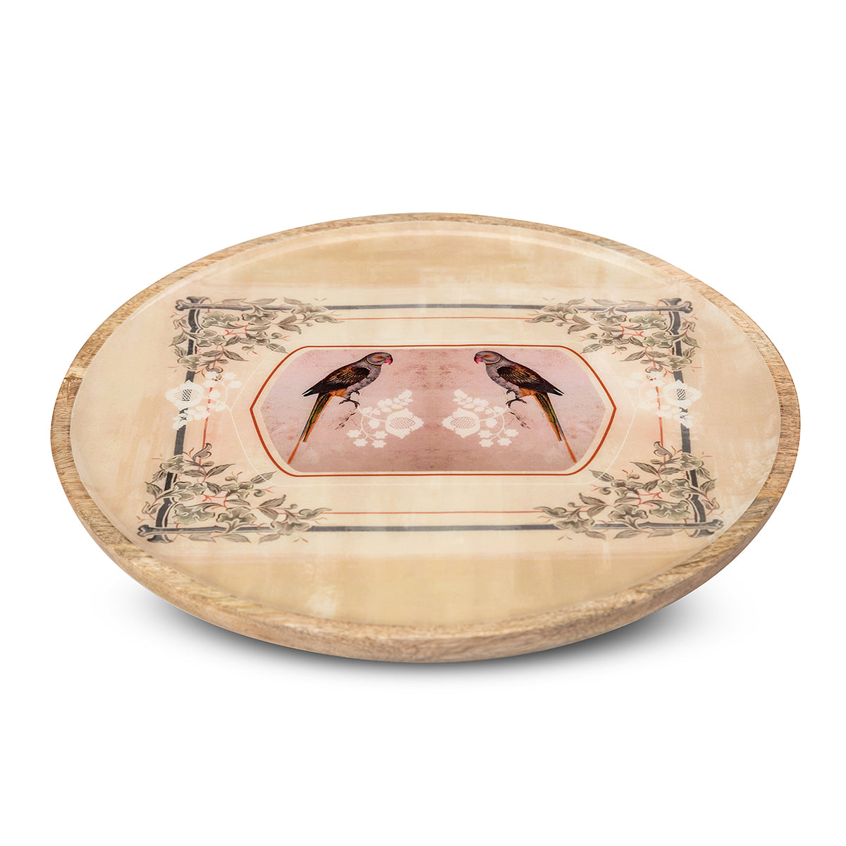 Buy Parrot Boota Round Wooden Plate
