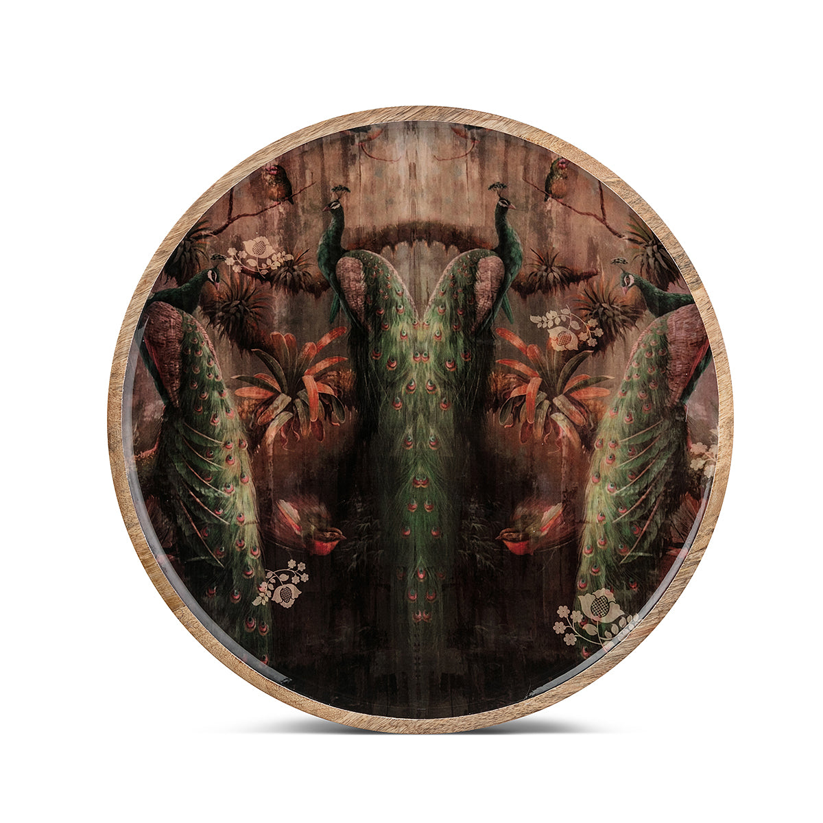 Peacock Wooden Plate