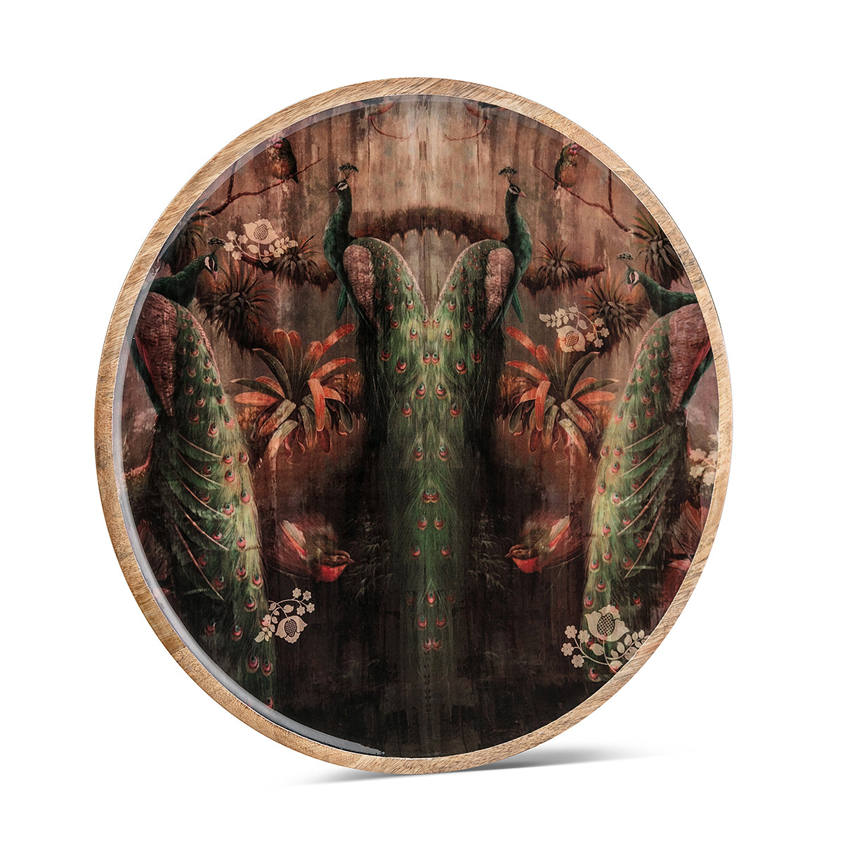 Buy Peacocks Mango Wooden Plate