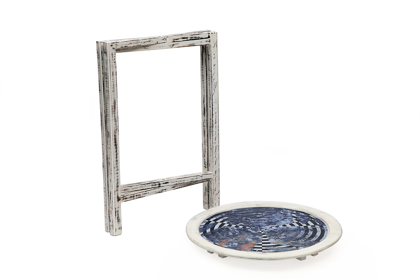 The monochrome high top black & white tray & stand Folding Table
