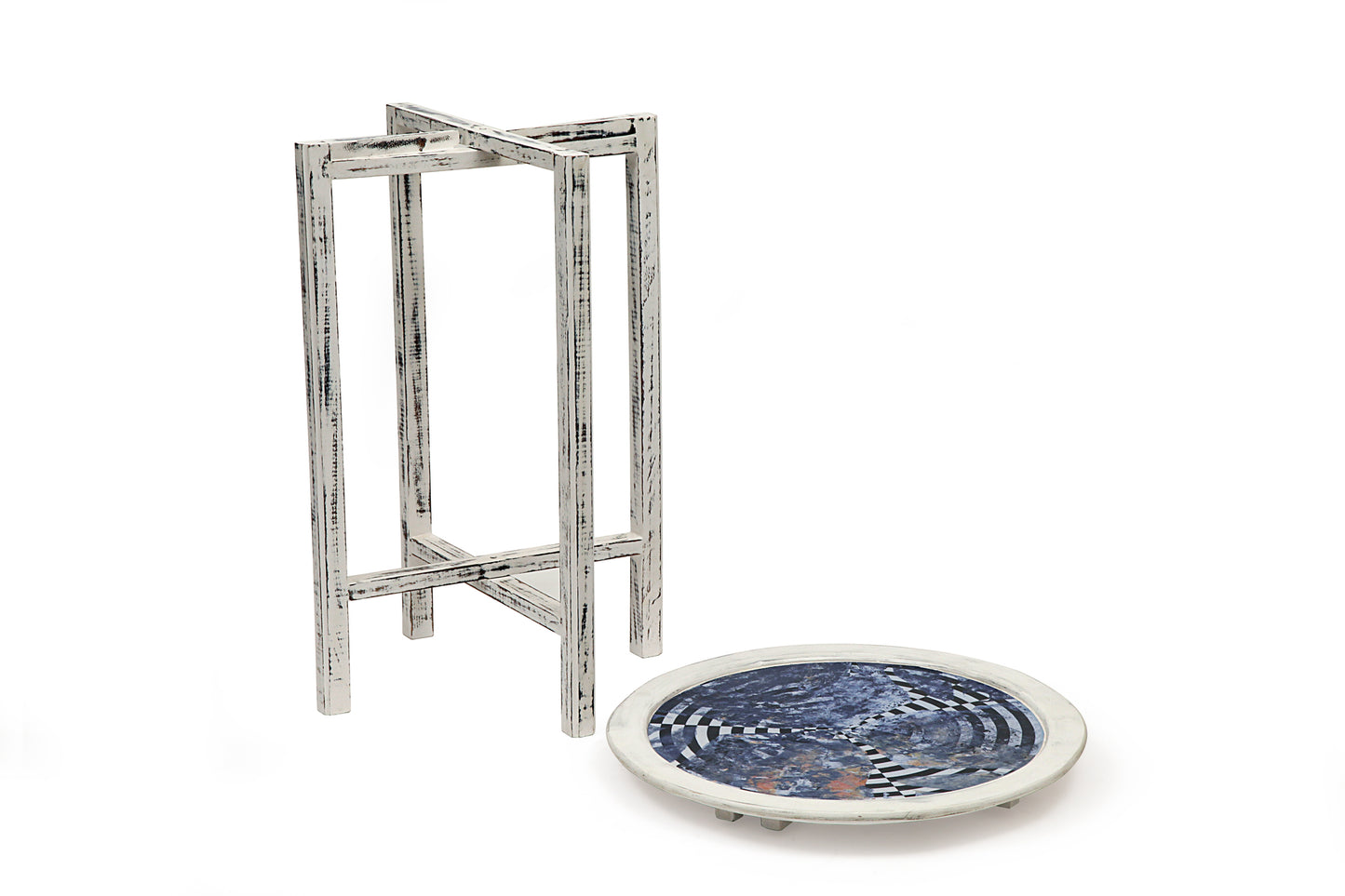 The monochrome high top folding mango wooden table For brighten any room