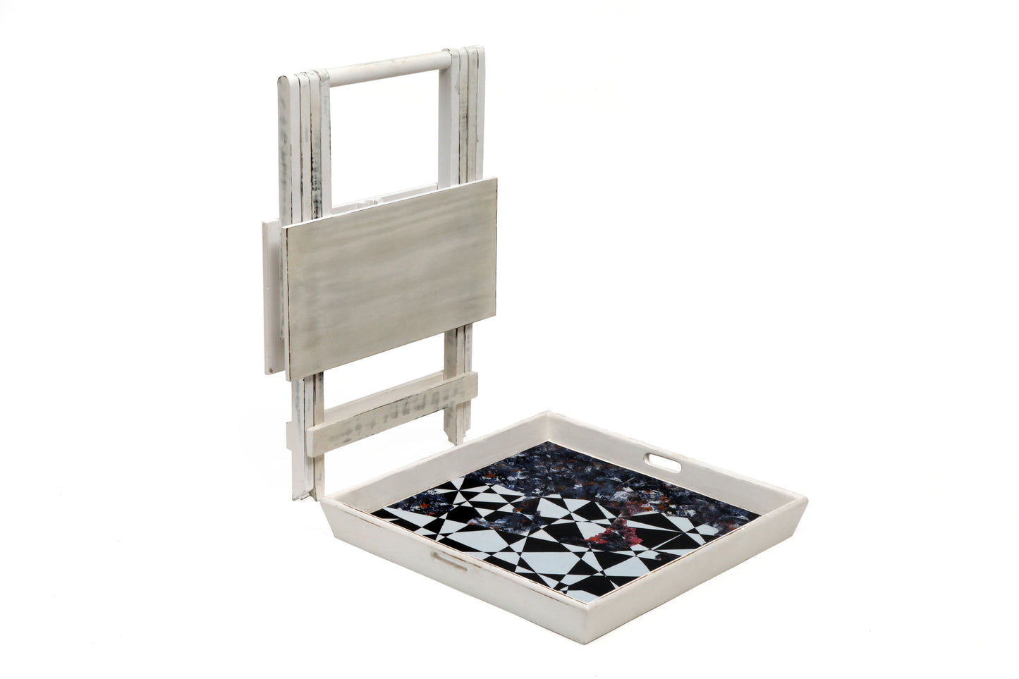 Monochrome black and white wooden Table