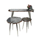 Etched Lotus Leaf Metal Console