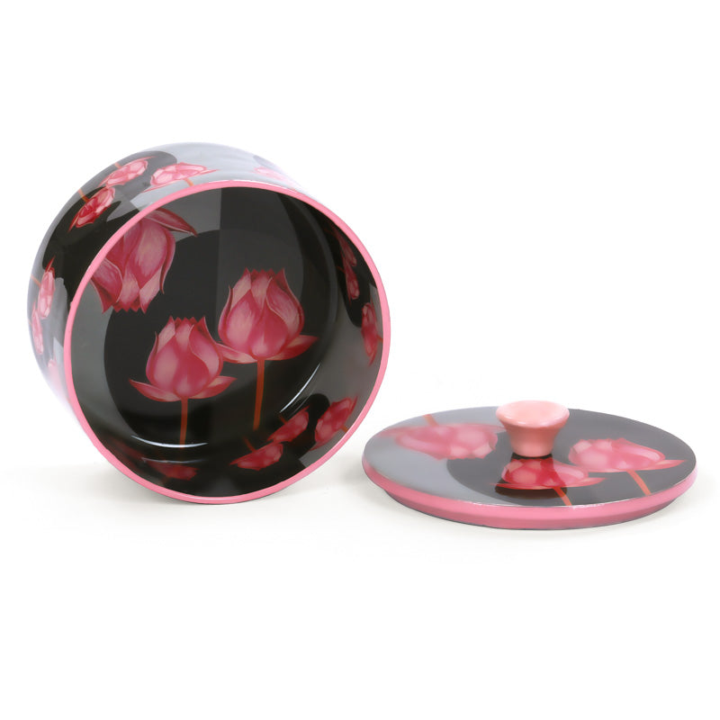 Grey Lotus Round Box