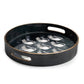 Jaguar deep black round glossy tray