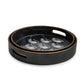 Set of two black Jaguar Round Glossy Tray
